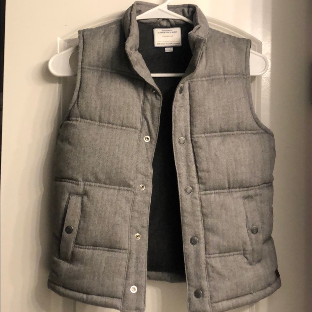 Boys Grey Herringbone vest